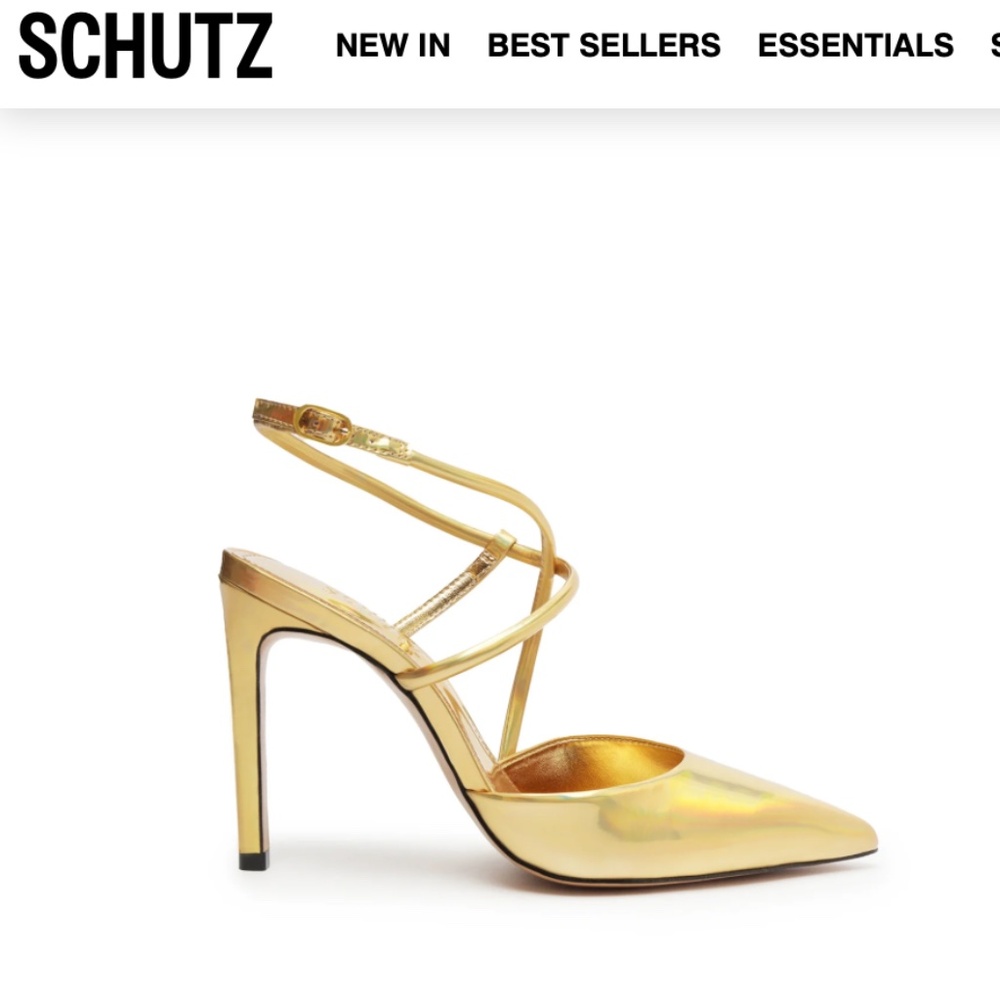 NWOB Schutz Aimee Specchio Leather Pump Size 5 - Picture 1 of 4